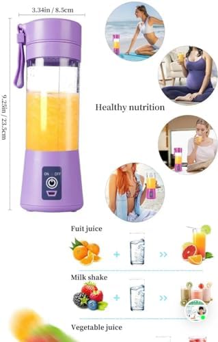 E&M's Portable Blender & Juicer Combo, USB Rechargeable, Pink, Mediam - Image 7