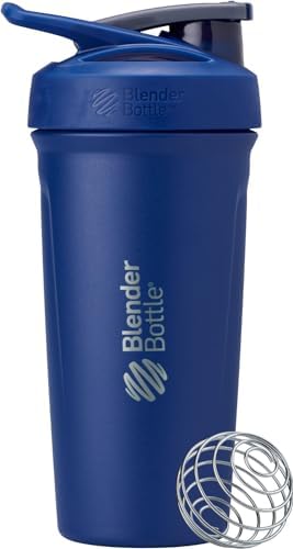 BlenderBottle Sport Flip Stainless Steel Shaker Bottle 24 oz Reflex Blue by BlenderBottle