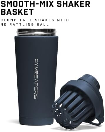 Gymreapers Stainless Steel Protein Shaker Bottle - Double Wall Insulated, Leak Proof, BPA-Free Metal Vacuum Blender Cup For Gym, Sports, Pre & Post-Workout Cold Hydration - 26 OZ (Navy) - Image 3