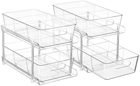 2 Pack Larger Pull Out Bathroom Under Sink Organizer (M-Standard)