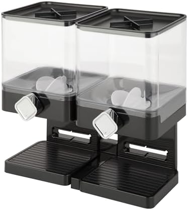 Honey-Can-Do Compact Dry Food Dispenser, Dual Control, Black/Chrome