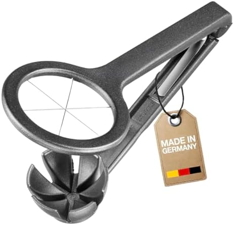 Egg Slicer Black Edition - Heavy-Duty Aluminum Cutter with Stainless Steel Blades for Wedge Slices, Multi-Purpose Wedger for Eggs, Mushrooms, Strawberries & Kiwi, Kitchen Essentials