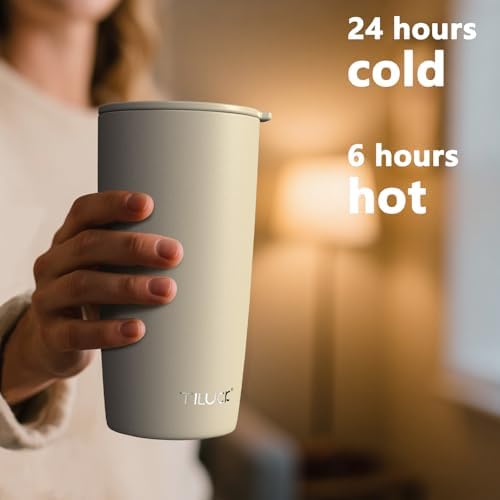 TILUCK 20 oz Insulated Coffee Tumbler with BPA-Free Lid - Image 3