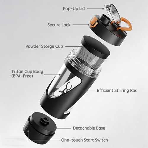 Electric Protein Shaker Bottle, 22oz, 7500RPM, USB-C Rechargeable - Image 2