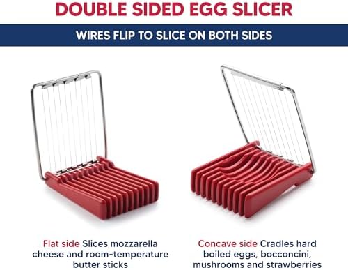 HIC Kitchen Double-Sided Egg Slicer, 18/8 Stainless Steel Wires - Image 2