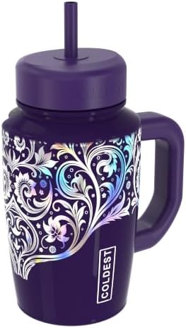Coldest Tumbler with Handle & Coffee Lid - 100% Spill Proof Tumbler (3 Lids) - Stainless Steel Insulated Leakproof Tumblers for Women & Men - Cup Holder Friendly - 15 oz (Secret Garden) by Coldest