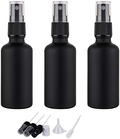2oz Frosted Black Glass Spray Bottles for Essential Oils, Set of 3 by hmaimas