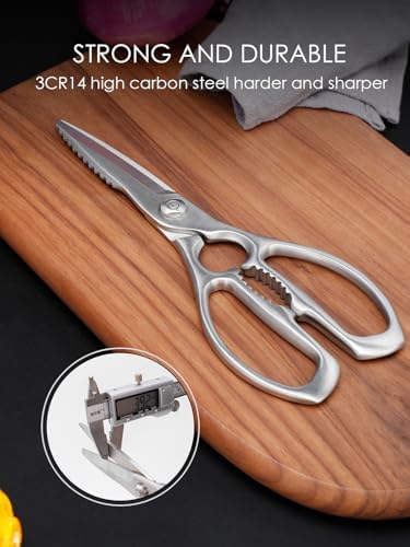 Kitchen Scissors, Forged Stainless Steel Shears for Meat and Vegetables