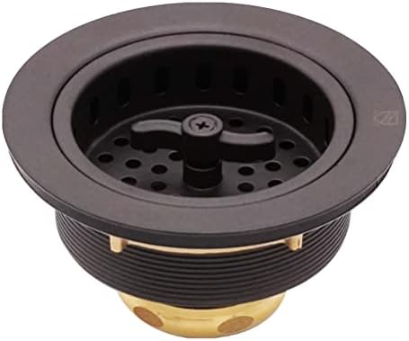 A213-12 3-1/2" Wing Nut Twist Style Large Kitchen Sink Basket Strainer, Oil Rubbed Bronze