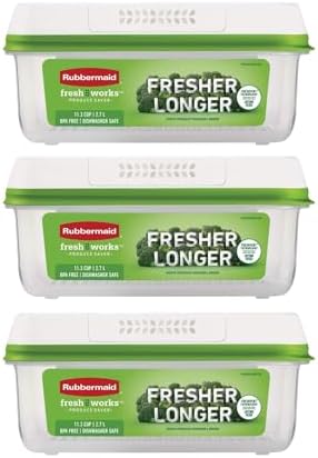 FreshWorks Produce Saver, Large Storage Containers With Lids, Pack of 3, 6-Piece Set