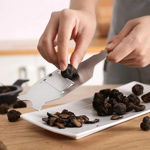 2 Pieces Truffles Stainless Steel Truffle Slicer Shaver Cheese Chocolate Truffle Shaver Cutter Grater Curler with Adjustable Blade Wood Handle for Kitchen Supplies - Image 3