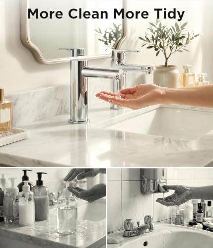 Automatic Touchless Soap Dispenser for Kitchen Sink, 33.8 oz Bottle, Silver