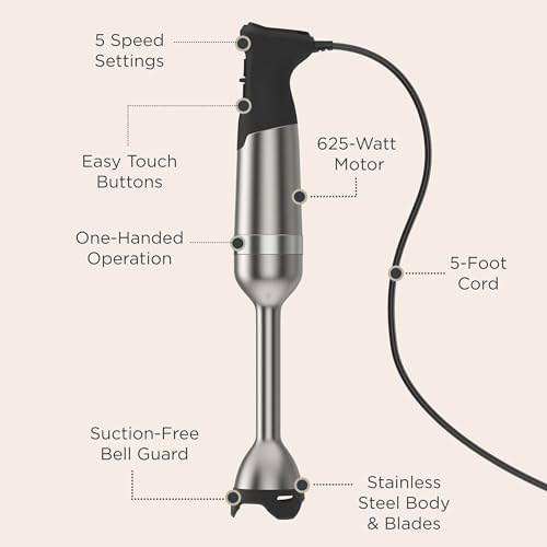 Vitamix 5-Speed Immersion Blender, 625-Watt Motor, Stainless Steel/Black - Image 3