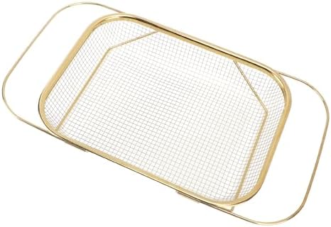 Stainless Steel Colander, Over The Sink Strainer Basket Kitchen S Er Gold Strainer Over The Sink Colander Basket for with Handles Fine Mesh Expandable Essentials (Gold)
