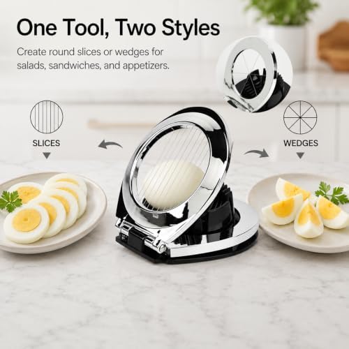 2 in 1 Egg Slicer for Hard Boiled Eggs, for Eggs, Strawberries, Mushrooms - Image 4