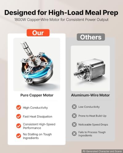 Food Processor 6.3 qt 6 L Commercial Electric Vegetable Chopper 1800W