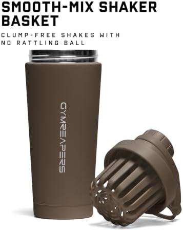 Gymreapers Stainless Steel Protein Shaker Bottle - Double Wall Insulated, Leak Proof, BPA-Free Metal Vacuum Blender Cup For Gym, Sports, Pre & Post-Workout Cold Hydration - 26 OZ (Toffee) - Image 3