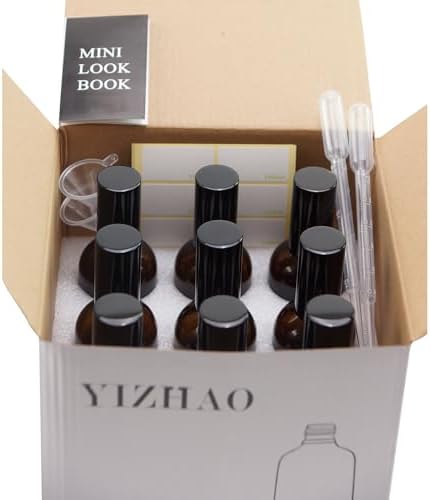 YIZHAO Blue Glass Spray Bottles 4oz, with Small Fine Mist Spray, Metal Cap, Refillable for Essential Oil,Travel,Cleaning,Perfume,Aromatherapy,Makeup – 9 Pcs - Image 6