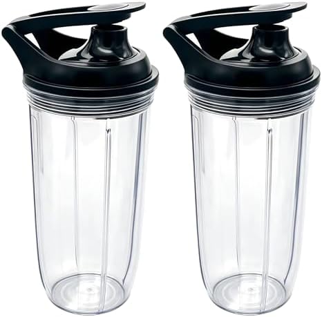 2PCS Replacement Blender Cup 32oz with Premium To-go-lid, Compatible with NutriBullet Blender Combo 1200W（NBF10500/NBF70500/ZNBF30400Z/ZNBF30500Z/NBF50400/NBF70500) by Unknown