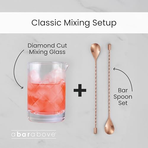 Cocktail Mixing Glass, Diamond Cut Stirring Pitcher, 18 Oz