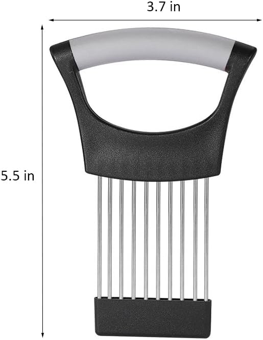 Onion Holder Lemon Slicer Cutter for Food & Veggies, Vegetable Chopper Assistant Tool for Meat, Potato & Tomato (Gray, 1 Pc)