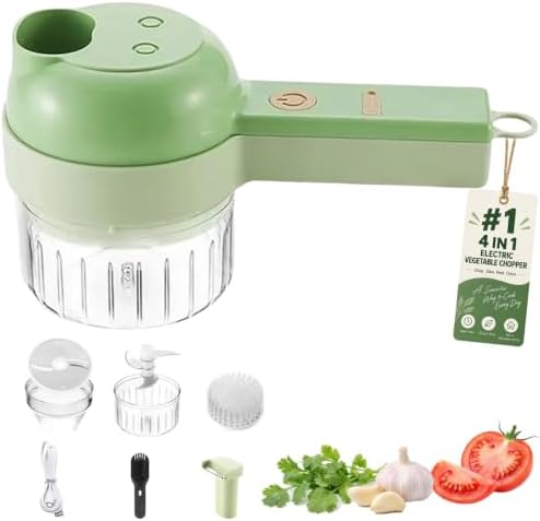 4 in 1 Handheld Electric Food Chopper Multi Blade Vegetable Cutter，1 PCS by Unknown