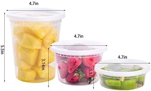 [8 oz,16oz,32oz,48Sets,16Sets each size Plastic food storage containers with lids airtight,BPA Free,Microwave/Dishwasher/Freezer Safe
