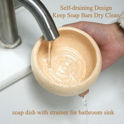 Soap Dish with Drain and Self-Draining Sponge Holder