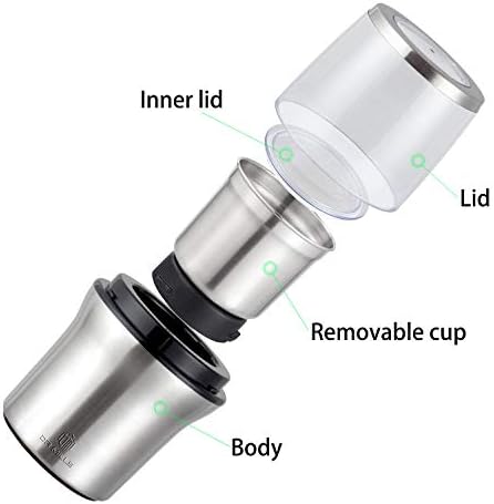 DR MILLS DM-7412N Coffee Grinder Electric and Spice Coffee Grinder with Removable SUS304 Stainless Steel Detachable Cup - Image 5
