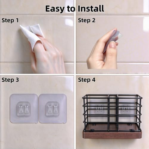 No-Drill Wall Mount Metal Sugar Packet Holder for Coffee Bar, Black