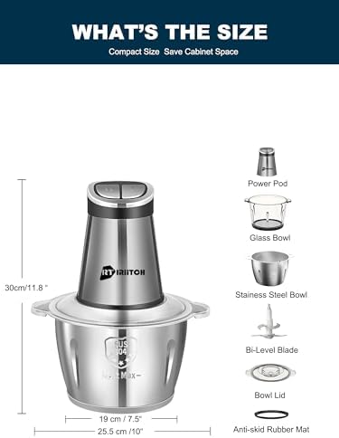 Food Processor, Baby Food Maker, 2 Bowls (10 cup+10 cup)