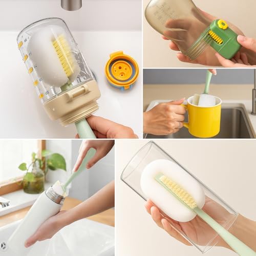 Palksky 5 in 1 Water Bottle Cleaning Brush Set, Multifunctiona Brush and Straw Cleaner for Owala/Stanley/Hydro/Yeti/Simple Modern Cup Accessories - Image 7