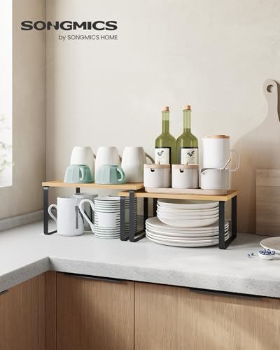 Cabinet Organizer Shelf, Set of 2 Spice Rack, Kitchen Storage