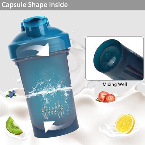 400ml Protein Shaker Bottle,Gym Small Shakes Cup with Mixing Ball - Image 4