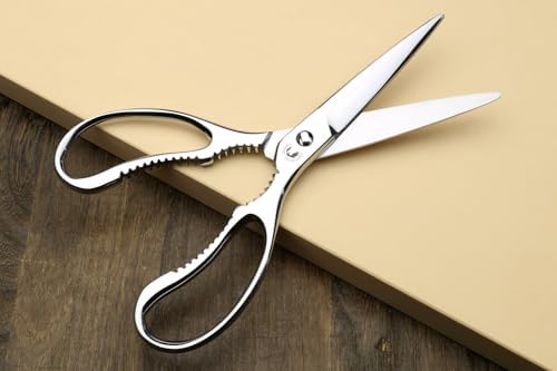 All Stainless Steel Pull-Apart Japanese Kitchen Shears/Scissors 8.25 Inch (210mm) - Made in Japan