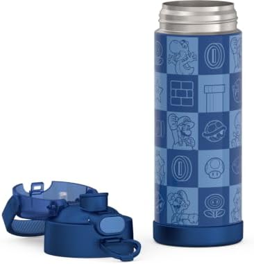 FUNTAINER Water Bottle with Spout, 16oz, Mario