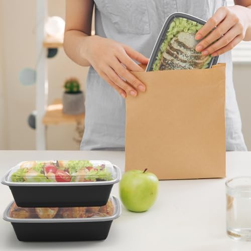 Meal Prep Containers 50 Pack 38oz Reusable, Leakproof Food Storage Containers with Lids, BPA-Free Plastic To Go Take Out Bento Box Stackable Microwave & Freezer Safe