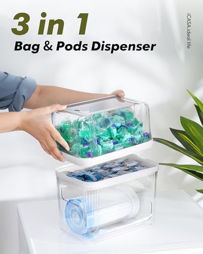 Trash Bag Dispenser Dishwasher Pods Container Under Sink Organizer
