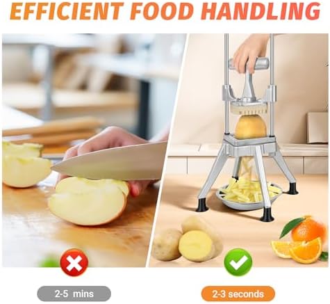 Commercial Vegetable Chopper Dicer w/3 Replacement Blades Onion Dicer Commercial Heavy Duty Vegetable Fruit Chopper Stainless Steel French Fry Cutter - Image 6