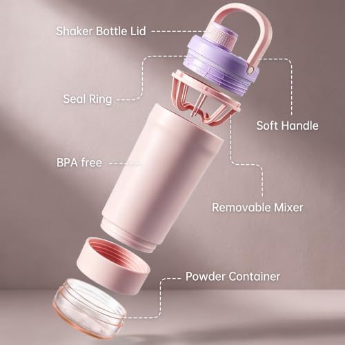 Fijinhom 24 oz Insulated Shaker Bottle with Portable Powder Container. - Image 2