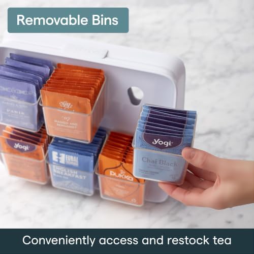 TeaStand 120 Tea Bag Organizer, Cabinet to Counter Tea Bag Caddy
