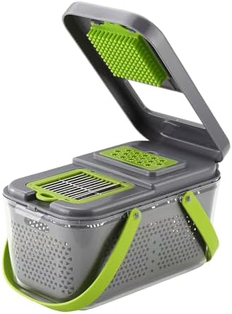 22PCS Multi-function Vegetable & Fruit Chopper, Mandolin Food Slicer, Veggie Shredder with Container, Essential Kitchen Gadgets (22 in 1, Gray) - Image 5