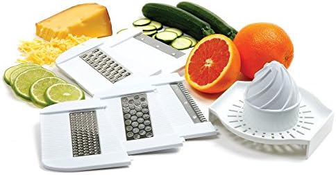 Norpro Deluxe Mandoline Slicer, Grater, Shredder, Julienne and Juicer w/ Safety Guard White - Image 2
