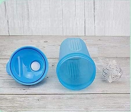 A Pure Pacific Blue 12Oz 400ml Made of PP5 | Small, Measurement Marks, Stainless Whisk Blender Mixer Ball, BPA Free, -4~248 Ã‚°F, Perfect for Nutrition, Protein, Keto, Juice Powder Shaking