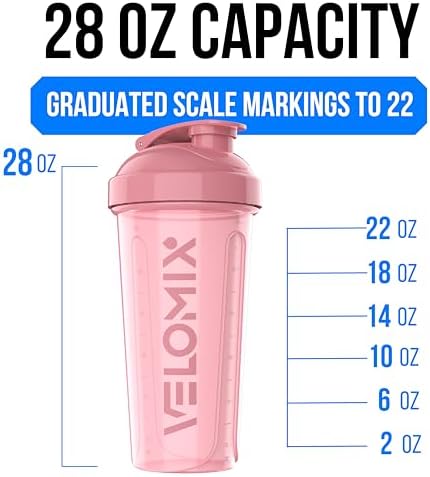 VELOMIX 6 Pack 28oz Protein Shaker Bottle, Dynamic Fuel Series - Image 4