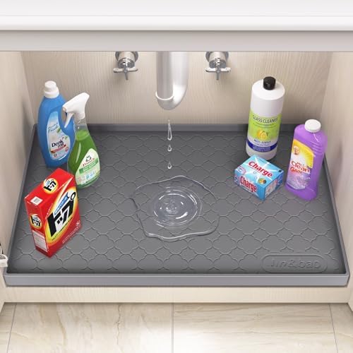 Under Sink Mat 31" x 22" Waterproof Silicone Cabinet Kitchen Liner