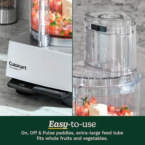 Food Processor, Dishwasher Safe 11-Cup Food Processor with Slicing & Shredding Discs, Pro Custom 11 Stainless Steel Electric Chopper & Kitchen Food Processor, Chrome, DLC-8SBCYP1
