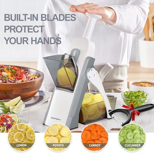 Safe Mandoline Slicer for Kitchen,Adjustable Potato Slicer 1-8 mm