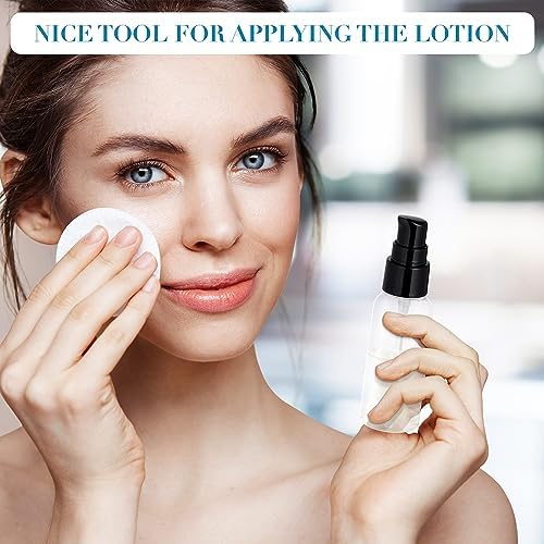 10 Pieces Travel Pump Bottles for Toiletries 2oz Small Pump Bottles Clear Travel Bottle Plastic Empty Spray Bottle Dispenser With Black Cap For Lotion Cream Essential Oil(50ml,Clear) - Image 5
