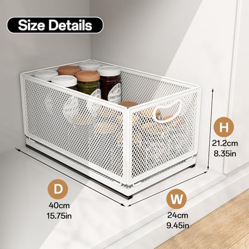 1 Pack Pull out Cabinet Organizer with Sliding Drawer,9.6"W x15.7"D x 8.4"H